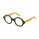 Modèle de lunettes de vue vertes et jaunes Marcel, vue de côté