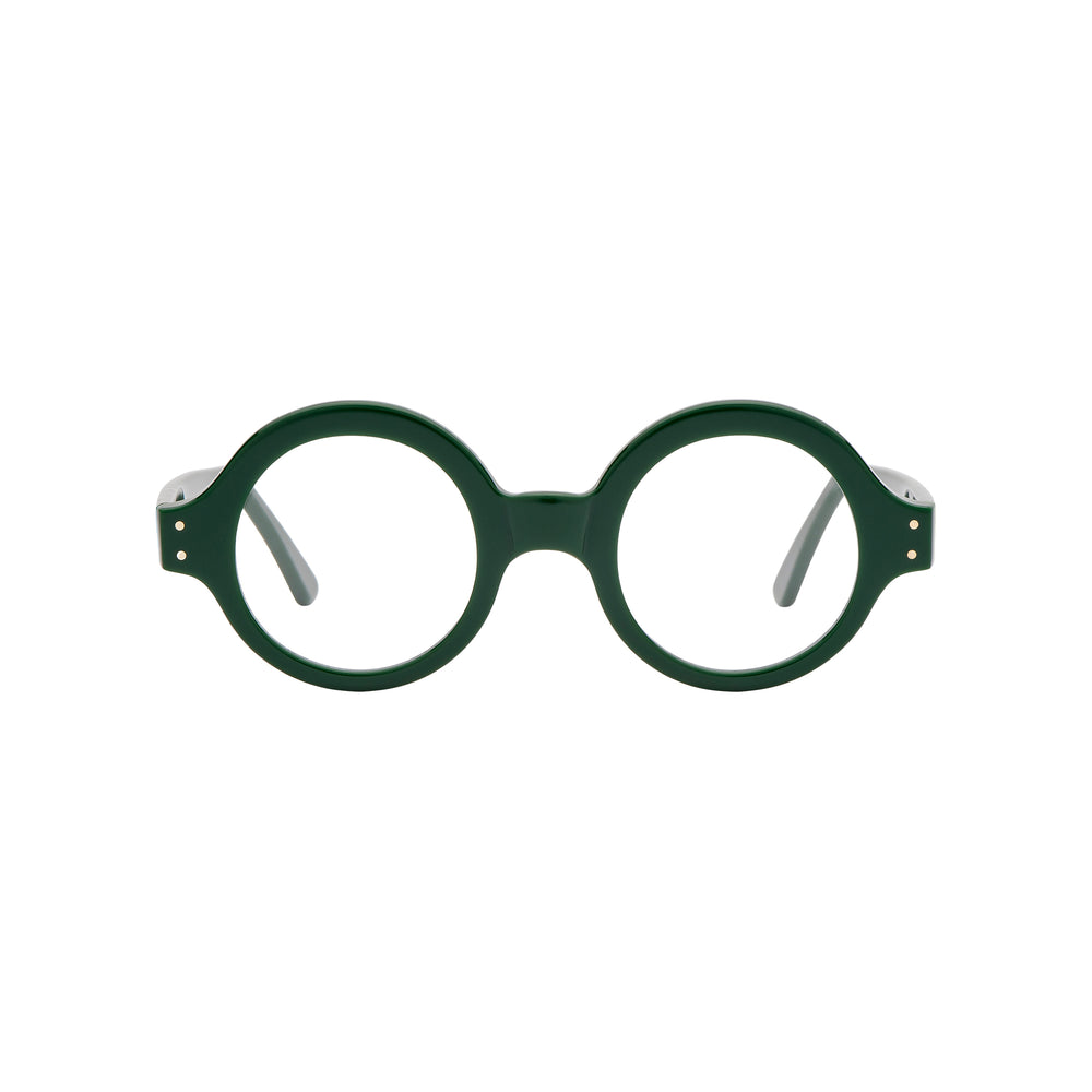 Lunettes À Monture Ronde Vert Olive Vintage Pour Femmes 1pc