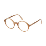 Lunettes de vue rondes, de couleur corne, vues de profil